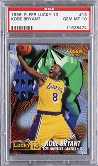 1996/97 Fleer "Lucky 13: #13 Kobe Bryant Rookie Card - PSA GEM MT 10